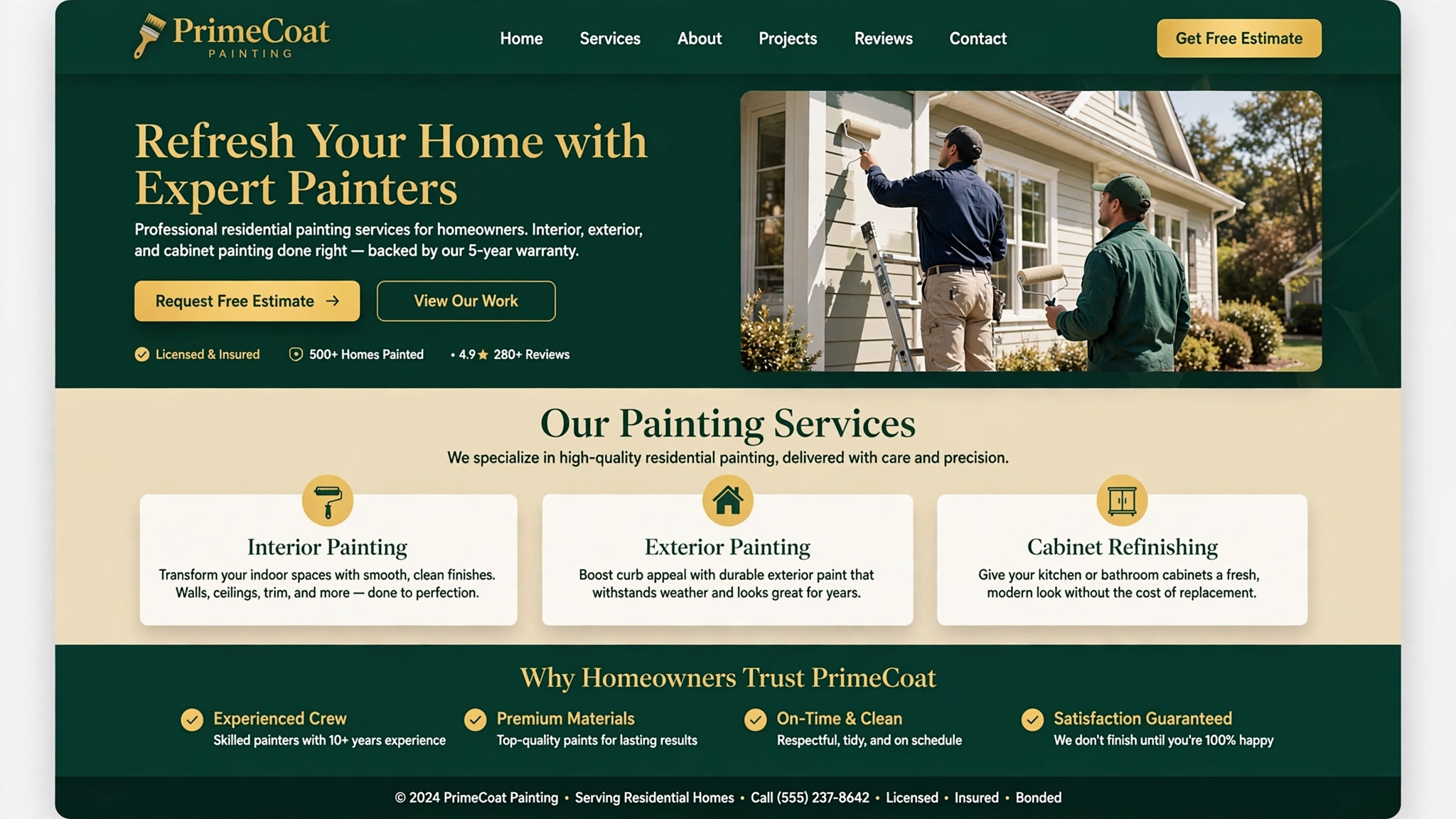PrimeCoat Painting website concept